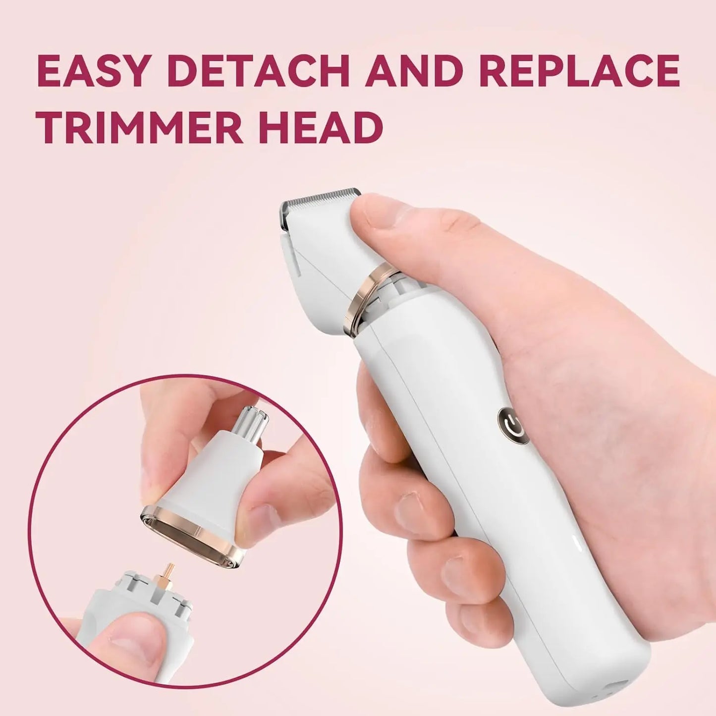 Afeitadora Eléctrica 4 en 1 para Mujer – Cuidado Corporal Completo con 4 Cabezales Intercambiables | Impermeable IPX7