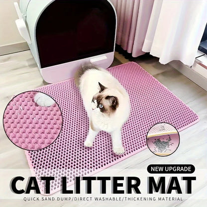 Alfombrilla para Arena de Gato Grande | Impermeable, Doble Capa Tipo Panal, Fácil de Limpiar y Antideslizante
